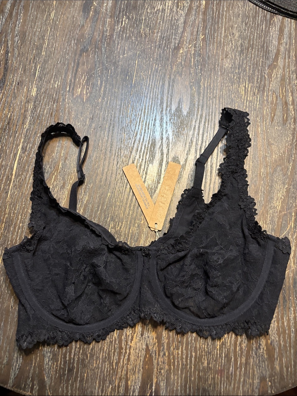 Skims Black soot stretch lace mesh unlined full coverage Underwire 36D NW